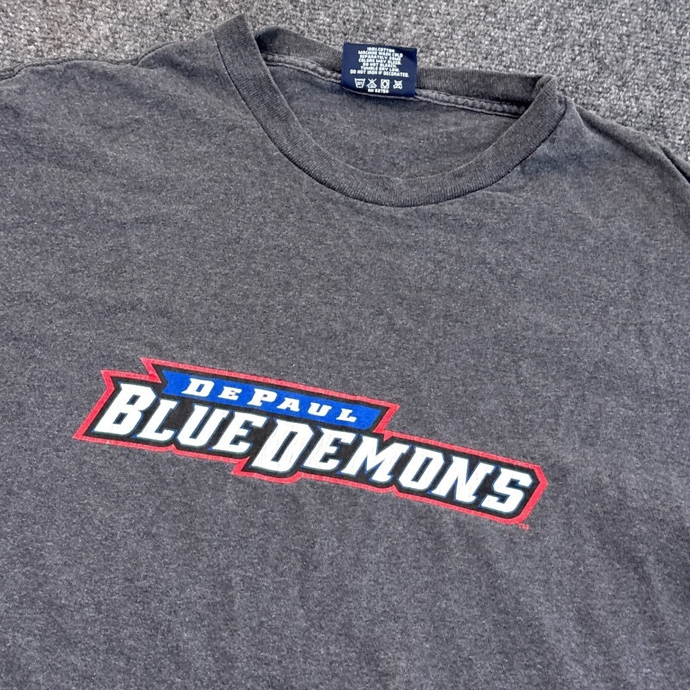 Vintage 90s DePaul Blue Demons Jansport T Shirt Mens‎ Size XL Gray USA Made